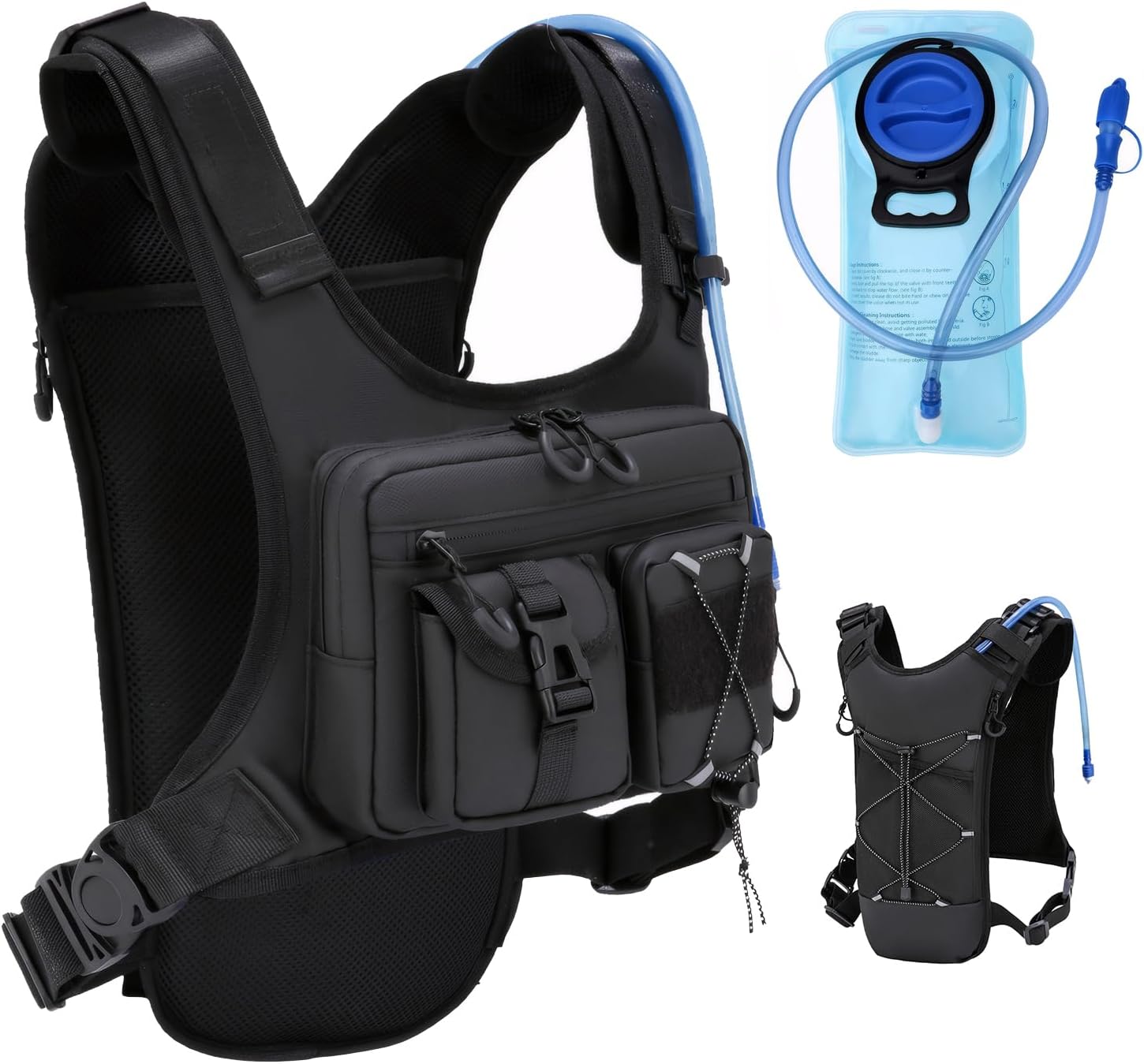 Hydration Vest Backpack – 2L BPA-Free Bladder for Running & Cycling – Pedal Compass