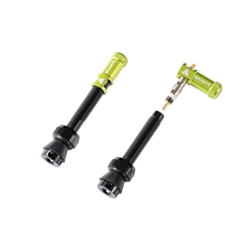 Granite Juicy Nipple Presta Valve Cap and Stem Set - 44mm