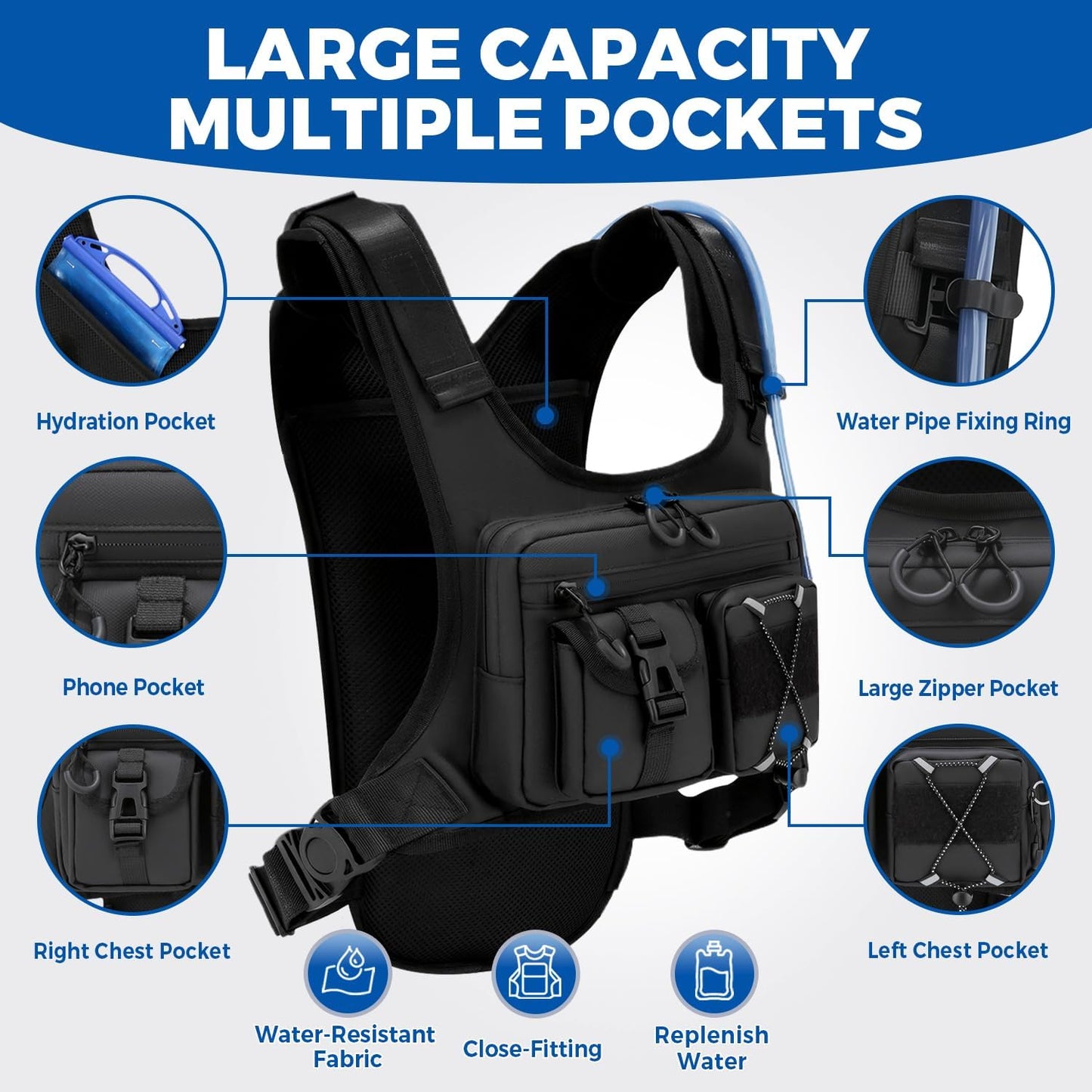 Hydration Vest Backpack with 2L Water Bladder (BRAND NEW)
