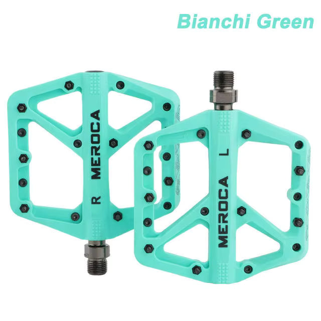 Meroca Wide Platform Bicycle Pedals - 115mm Non-Slip Steel Pedals