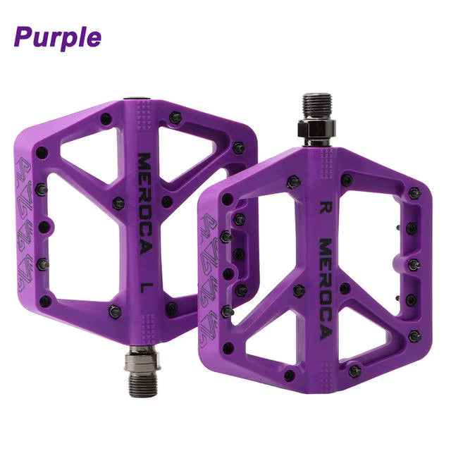 Meroca Wide Platform Bicycle Pedals - 115mm Non-Slip Steel Pedals
