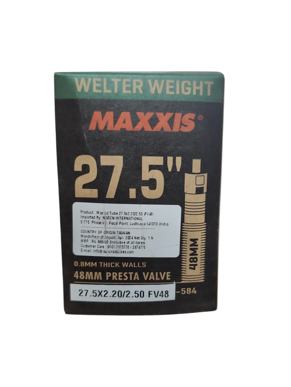 Maxxis Bicycle Tube 27.5" Presta 48mm (1.75/2.40 & 2.20/2.50)