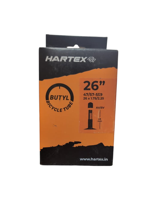Hartex Butyl Bicycle Tube 26x1.75/2.25 Schrader/Presta 48mm