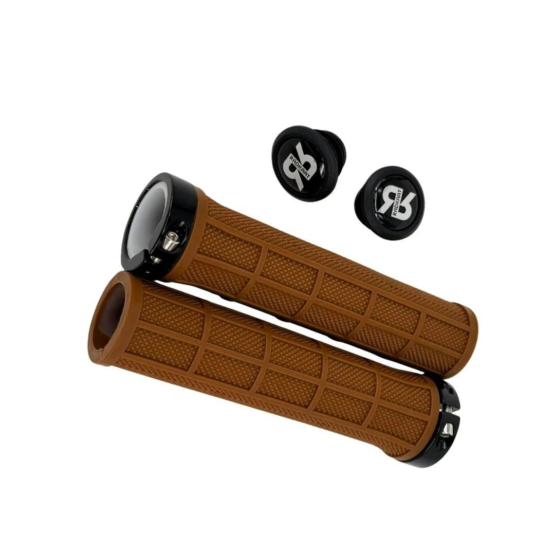 Radkaat Rubber LockFit MTB Grip – Black / Brown